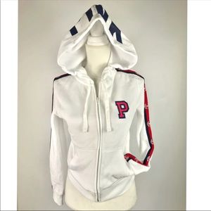 Victoria’s Secret PINK Red, White, & Blue Varsity Hoodie XS